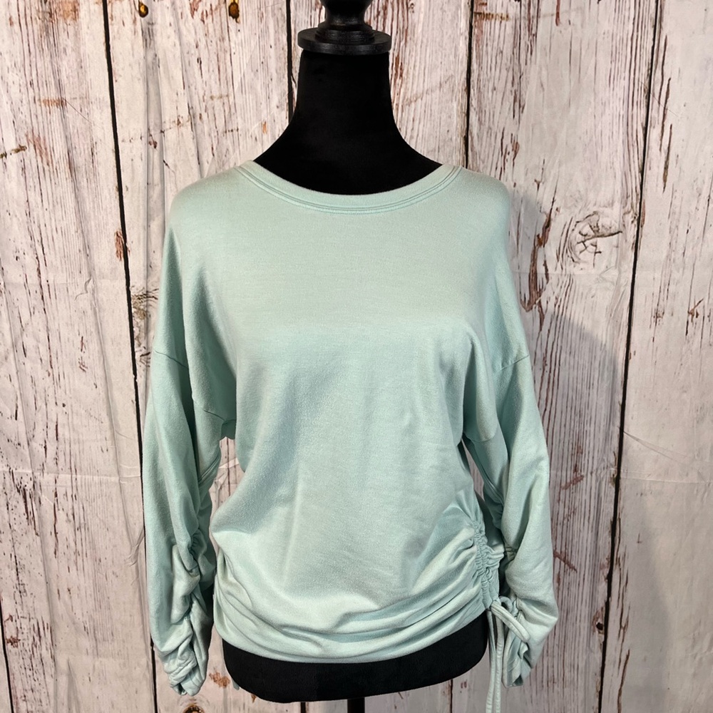 Athleta Lombard Ruched Sweatshirt in Reef Green